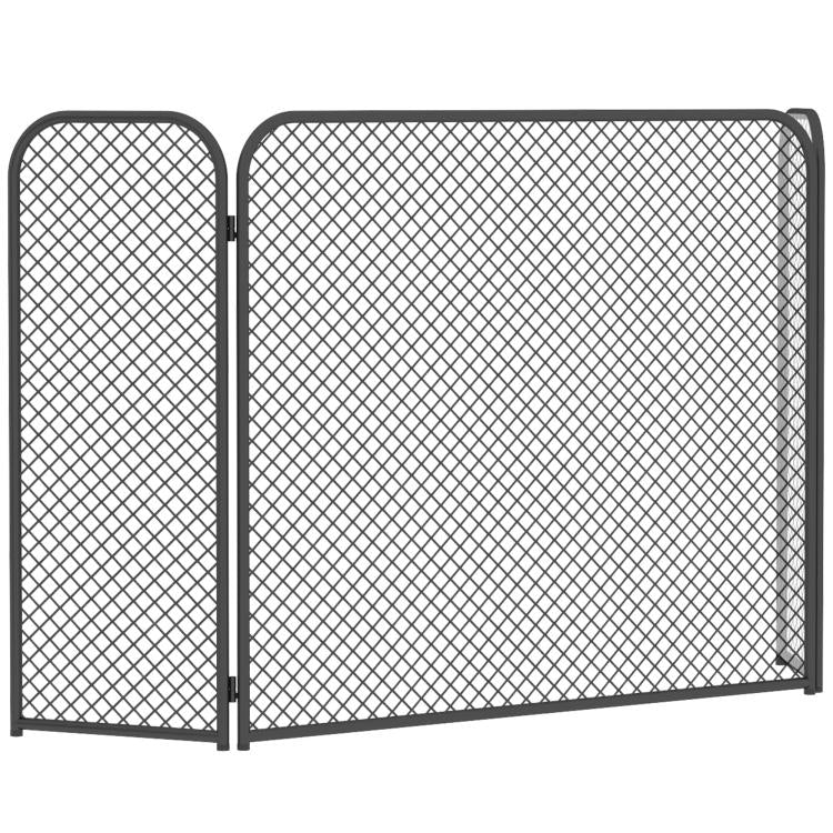 3-Panel Foldable Fireplace Spark Guard 100x51cm