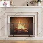 3-Panel Foldable Fireplace Spark Guard 100x51cm