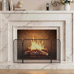 3-Panel Foldable Fireplace Spark Guard 100x51cm
