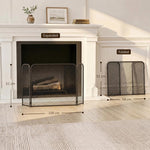 3-Panel Foldable Fireplace Spark Guard 100x51cm