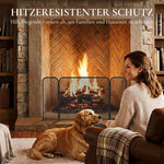 3-Panel Foldable Fireplace Spark Guard 100x51cm