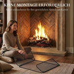 3-Panel Foldable Fireplace Spark Guard 100x51cm