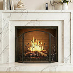 OMCOM Fireplace Safety Guard, 3-Panel Foldable Fireplace Screen 122 x 75 cm
