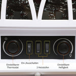 Electric fireplace with heater, LED flame effect, 1000/2000W, white