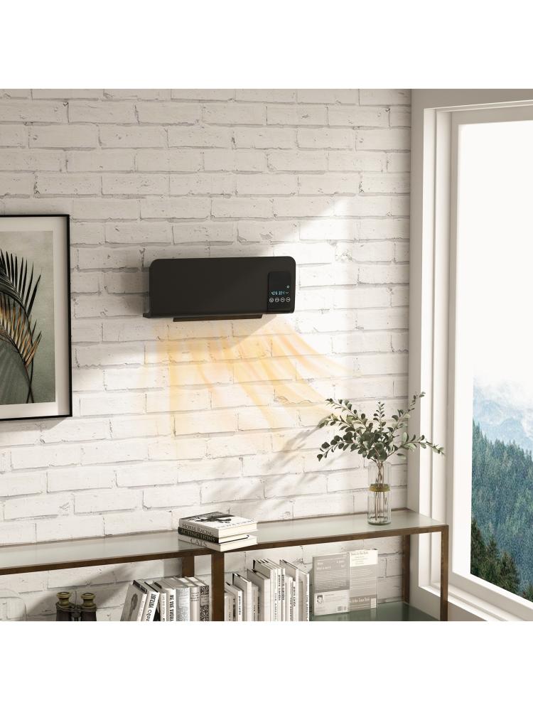 2000W Wall-Mounted Ceramic Fan Heater – Black (for Office)
