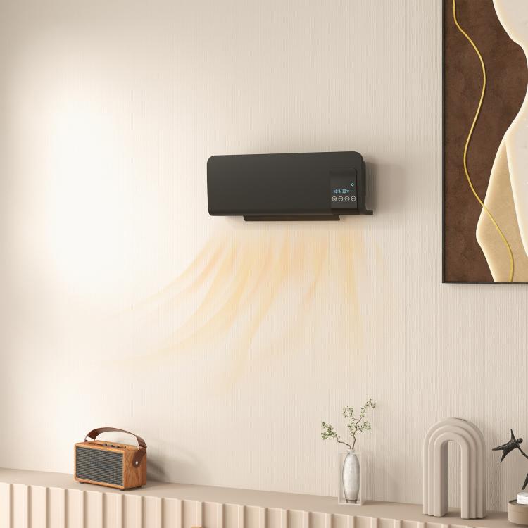 2000W Wall-Mounted Ceramic Fan Heater – Black (for Office)