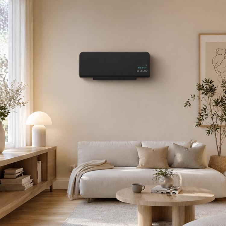 2000W Wall-Mounted Ceramic Fan Heater – Black (for Office)