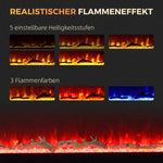 Caminetto elettrico con riscaldatore (1800 W), effetto fiamma 3D a LED, 152,4 cm, nero