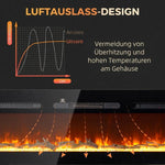 Caminetto elettrico con riscaldatore (1800 W), effetto fiamma 3D a LED, 152,4 cm, nero