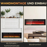 Caminetto elettrico con riscaldatore (1800 W), effetto fiamma 3D a LED, 152,4 cm, nero