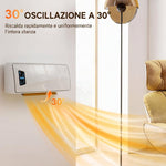 2000W Wall-Mounted Ceramic Heater with 3 Modes, Adjustable Temperature, Timer, and Remote Control – White