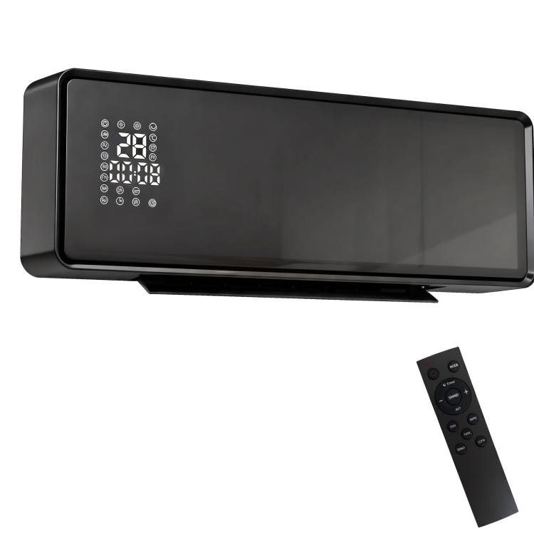 2000W Wall-Mounted Ceramic Heater with 3 Modes, Adjustable Temperature, Timer, Remote Control, and Child Lock – Black