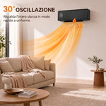 2000W Wall-Mounted Ceramic Heater with 3 Modes, Adjustable Temperature, Timer, Remote Control, and Child Lock – Black
