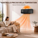 2000W Wall-Mounted Ceramic Heater with 3 Modes, Adjustable Temperature, Timer, Remote Control, and Child Lock – Black