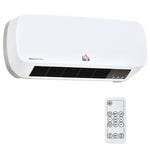 Wall-Mounted Electric Heater with Remote Control, Adjustable Temperature and 12-Hour Timer, 1000W/2000W Power, 45x18.6x11.5cm, White