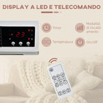 Wall-Mounted Electric Heater with Remote Control, Adjustable Temperature and 12-Hour Timer, 1000W/2000W Power, 45x18.6x11.5cm, White