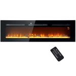 Caminetto elettrico 1800 W da parete con telecomando e fiamma regolabile