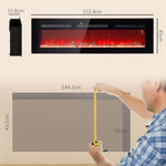 Caminetto elettrico 1800 W da parete con telecomando e fiamma regolabile - immagine 5