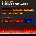 Caminetto elettrico 1800 W da parete con telecomando e fiamma regolabile - immagine 6