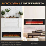 Caminetto elettrico 1800 W da parete con telecomando e fiamma regolabile - immagine 10