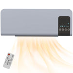 Oscillating Wall-Mounted Fan Heater with Remote Control, 12-Hour Timer, and 2 Modes, 54.5x12x21.5 cm, Grey