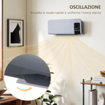 Oscillating Wall-Mounted Fan Heater with Remote Control, 12-Hour Timer, and 2 Modes, 54.5x12x21.5 cm, Grey