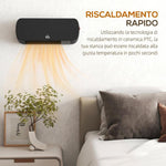 Wall-Mounted Low-Energy Electric Heater with Remote Control, Adjustable Temperature, and 12-Hour Timer, Black