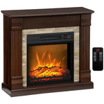 Freestanding Electric Fireplace with Timer, Adjustable Flame and Temperature, 80x21.6x67.8 cm, Brown