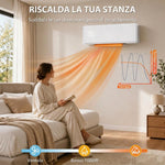 2000W Wall-Mounted Ceramic Heater with 3 Modes, Adjustable Temperature, Timer, Remote Control, and Child Lock – White