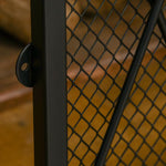 3-Panel Folding Metal Fireplace Screen, 120x11.5x79 cm, Black