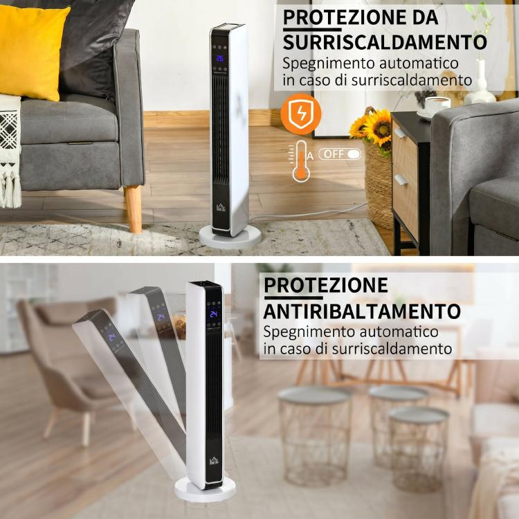 Termoventilatore ceramico 2200 W con oscillazione a 65° e telecomando - immagine 7