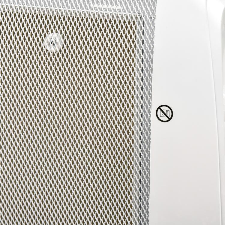 1000W/2000W Electric Mica Heater with Adjustable Thermostat, 4 Wheels, 15–20 square meter, White