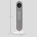 2000W Fan Heater, PTC Ceramic Electric Heater with Remote Control, Oscillation, 12-Hour Timer