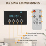 Electric heater, wall-mounted, oscillation function, 2 modes, timer, LED display, grey