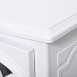 Freestanding electric fireplace, flame effect, 2 heating modes (1000W/2000W), tempered glass, white, 36.5 x 24 x 45.5 cm