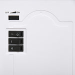 Freestanding electric fireplace, flame effect, 2 heating modes (1000W/2000W), tempered glass, white, 36.5 x 24 x 45.5 cm