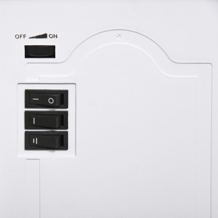 Freestanding electric fireplace, flame effect, 2 heating modes (1000W/2000W), tempered glass, white, 36.5 x 24 x 45.5 cm