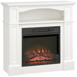 Electric fireplace with 3D LED flame effect, 30 m2 heating capacity, remote control, white/black