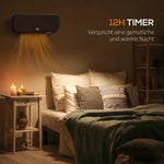 2000W Wall-Mounted Fan Heater with Remote Control, 2 Heat Settings, LED Display, and 12-Hour Timer – Suitable for Bathrooms