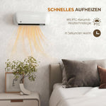 2000W Wall-Mounted Ceramic Fan Heater, 2 Power Settings, LED Display, Thermostat, White