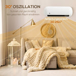 2000W Wall-Mounted Ceramic Fan Heater, 2 Power Settings, LED Display, Thermostat, White