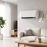 2000W Wall-Mounted Ceramic Fan Heater, 2 Power Settings, LED Display, Thermostat, White