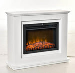 Electric freestanding fireplace with heater, adaptive start function, remote control, fireplace with timer, overheat protection