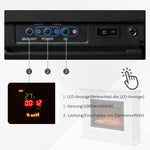Electric freestanding fireplace with heater, adaptive start function, remote control, fireplace with timer, overheat protection