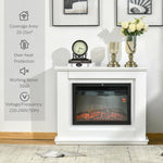 Electric freestanding fireplace with heater, adaptive start function, remote control, fireplace with timer, overheat protection