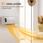 2000W Wall-Mounted Ceramic Fan Heater with 3 Modes, LED Display, Adjustable Thermostat, and 24-Hour Timer – White