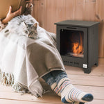 HOMCOM Bio-ethanol Fireplace, 0.9 L ethanol burner, 3-hour burn time, smokeless indoor fireplace, metal, 40 x 30 x 50 cm, tabletop fireplace for living room & bedroom