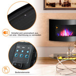 Electric fireplace with heater, electric fireplace with 3D flame effect, 7 flame colors, 900/1800 W, wall-mounted fireplace with timer, decorative fireplace with remote control, black, 65 cm