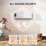 2000W Ceramic Electric Heater with Fan, Adjustable Thermostat, Wall Mounted - White