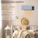 2000W Wall Mounted Heater, 18-45 DegreesC Temperature, Grey
